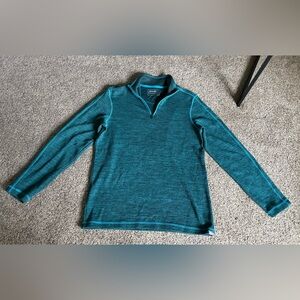 Eddie Bauer teal quarter zip sweater in men’s medium